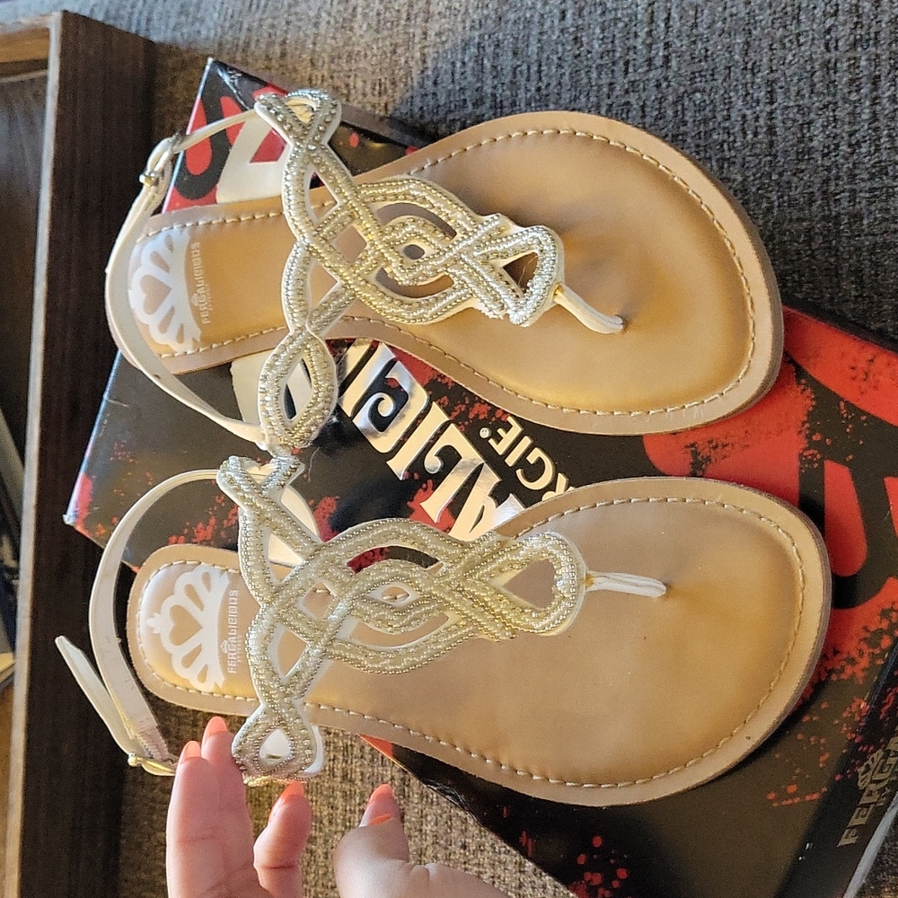 White/Silver Sandals
